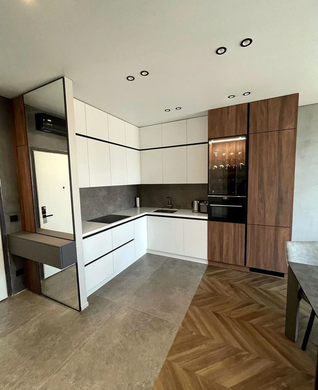 Кухня Florence Home №0045 — минималистичная кухня без ручек