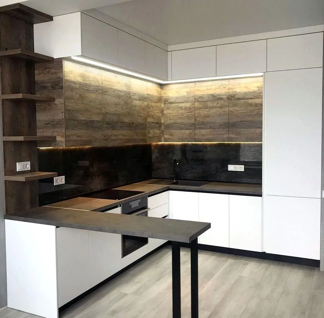 Кухня Florence Home №0117 — минималистичная кухня без ручек