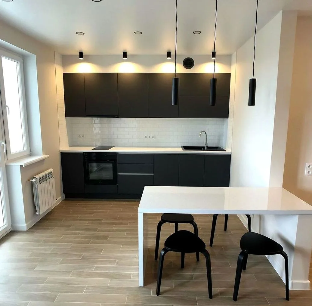 Кухня Rimini Oak №0135 — минималистичная кухня без ручек