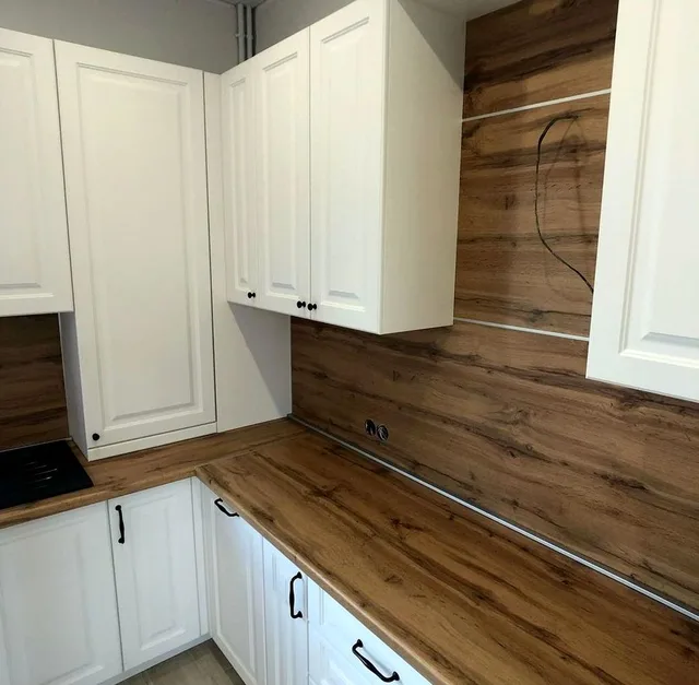 Минималистичная кухня без ручек Rimini Oak №0159