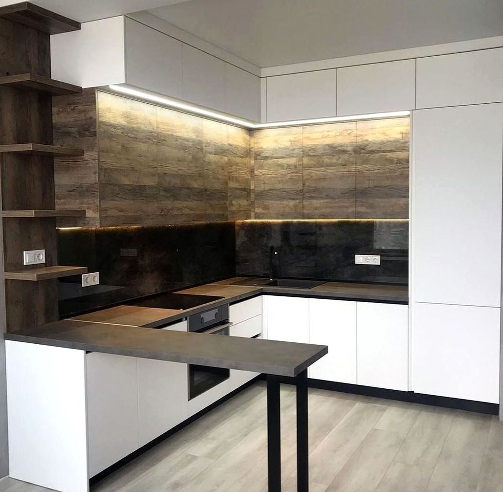 Кухня под заказ №0507 — минималистичная кухня без ручек