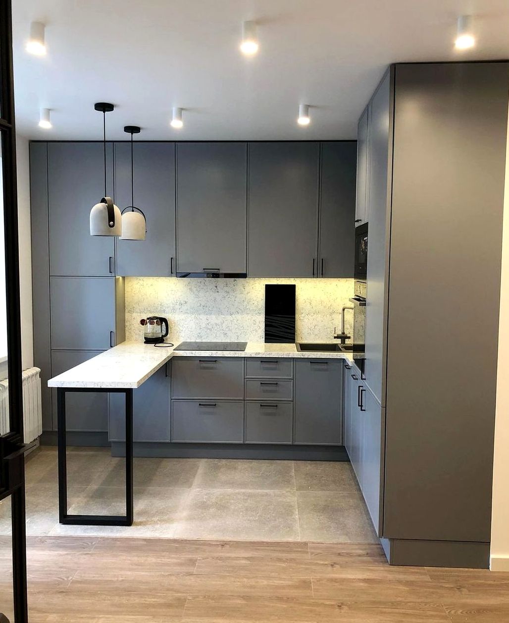 Кухня под заказ №0549 — минималистичная кухня без ручек